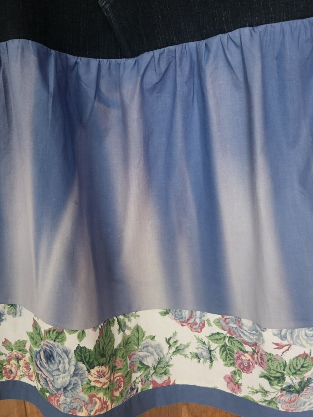 Upcycled Gloria Vanderbilt Denim Skirt & Sash Belt Sz 22W One of a Kind Ombre - Picture 5 of 12